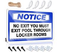 Decorazione per uomo Cave Notice No Exit You Must Pool Through Locker Rooms Targa in latta decorativa per bar (30 x 40 cm)