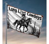 Decorazione per uomo Caverna Long Live Cowboys: A Western Adventure Flag Fun Stuff camera da letto decorazione porta (30 x 45 cm)