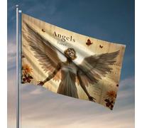 Decorazione per uomo grotta ali angeliche e sussurri: una bandiera con visione serena bandiera portico bandiere cool per uomo grotta (30 x 45 cm)