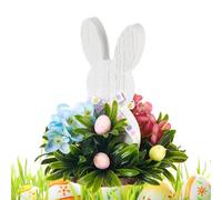 Decorazione per vassoio a più livelli di coniglio, ornamento da tavolo da coniglio in legno | centro tavolo decorazione in legno coniglietto artigianale - pannello di coniglio in legno decorazione