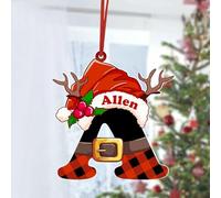 Decorazione personalizzata per albero di Natale,Ciondolo natalizio in acrilico da appendere con nome,Ornamenti natalizia personalizzata con iniziali per mamma, papà, marito, moglie