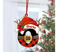 Decorazione personalizzata per albero di Natale,Ciondolo natalizio in acrilico da appendere con nome,Ornamenti natalizia personalizzata con iniziali per mamma, papà, marito, moglie
