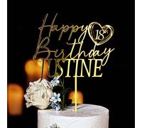 Decorazione personalizzata per torta di compleanno con nome e età, in oro specchiato, per decorazione festa di compleanno oro rosa,specchio d'oro,specchio d'argento,nero,BiancoPMMA