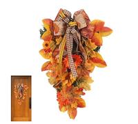 Decorazione porta d'ingresso in acero autunnale - Ghirlanda di fiori artificiali autunnali Ghirlanda di decorazione del ringraziamento - Swag decorativo con foglia d'acero, ghirlanda per la cena autun