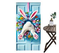 Decorazione porta Pasqua - 90x180cm Striscioni Decorativi con Coniglietti Riutilizzabili,Decorazioni per portico di Pasqua - per aula, giardino, esterni, feste, garage, casa, ufficio, portico, parete
