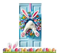 Decorazione porta Pasqua | Stendardi con Coniglietto Riutilizzabili 90x180 cm - Decorazioni Pasquali per la Casa | Per esterno, giardino, feste, garage, aula, home office, parete del portico