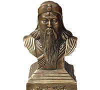 Decorazione Prese di Fabbrica in Ottone Tibet Argento Dinastia Yuan Scultura in Ottone Genghis Khan Gengis Khan Gengis Khaan Gengis Khan Busto Statua