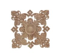 Decorazione retrò in legno naturale applique onlay decalcomanie figurine floreali grandi rose corona foglie vintage decorazione per la casa 12 cm x 12 cm