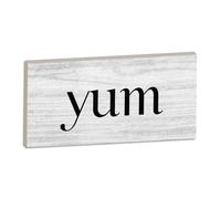 Decorazione rettangolare Yum Scritta in legno da appendere Casa Famiglia