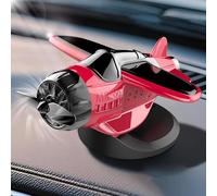 Decorazione rotante a forma di aeroplano per cruscotto dell'auto, ad energia solare, perfetta per cruscotto dell'auto e per l'estetica dell'ufficio (nero)