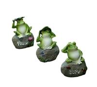 Decorazione rustica a rana su pietra, affascinante decorazione da giardino con design casuale, atmosfera naturale e accogliente per la casa, fascino rustico per soggiorno e giardino, decorazione unica