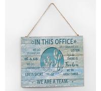 Decorazione rustica moderna in legno da appendere cartello nautico spiaggia oceano subacquea stella marina motivazionale arte da parete placca in legno 10 x 12 acquerello vita marina cartelli da