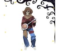 Decorazione scheletro di Halloween - Scheletri di banjo animati di Halloween - Articolazioni articolate con occhi luminosi Musica per negozio al dettaglio Scuola Vacanza Foto Sfondo Ja