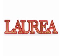 Decorazione Scritta Laurea in Legno Rosso e Oro 62 x h 12 cm Art 29880