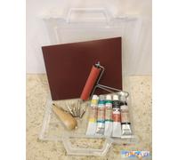 DECORAZIONE - Set valigetta linoleografia incisione linoleum con 5 colori