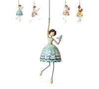 Decorazione Sospesa Donna Che Danza Dallo Stile Estroso,Ornamento Da Appendere Alla Finestra, Statuetta Con Abito Floreale E Gambe Mobili,Per Portici, Giardini, Ingressi,Alberi Di Natale E Interni，D