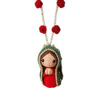 Decorazione Specchietto Vettura - Crochet Vergine Maria | Decorazione Auto Ciondolo per Specchietto Retrovisore | Per Interni Camion SUV Sedan, Regalo Compleanno