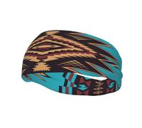 Decorazione sportiva alla moda con arte Navajo del sud-ovest dei nativi americani, fascia resistente al sudore, fascia per capelli, attrezzatura fitness traspirante che assorbe il sudore per uomini e