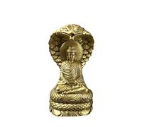 Decorazione Statua in Ottone del Buddha Sakyamuni Statua Tathagata Protezione del Serpente Dharma Casa Soggiorno Auto Decorazione Fengshui, Sala del Buddha custodisce Il Buddha della Pace