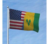 Decorazione Striscione Da Giardino Vintage Saint Vincent And The Grenadines America Bandiera Da Cortile Resistente Ai Raggi Uv Bandiera Da Esterno Per Giardino, Barca, 3X5 Ft