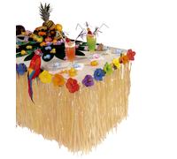 DECORAZIONE TAVOLO TROPICALE CON FIORI DI IBISCO 275 X 75 CM