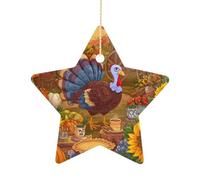 Decorazione Thanksgiving Chicken Happy Fall Harvest Ornamenti In Porcellana Natale Ornamento Per Esterni Domestico Commerciale