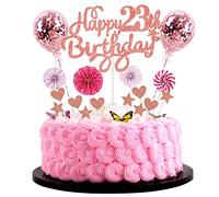 Decorazione Torta 23° Compleanno - Cake Topper per Donna 23 Anni - Buon Compleanno Decorazione per Vecchia Donna