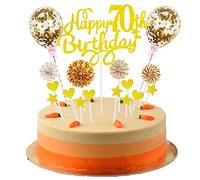 Decorazione Torta 70° Compleanno Cake Topper Uomo Donna - Buon Compleanno 70 Anni