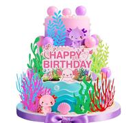 decorazione torta axolotl tema oceano accessori festa sottomarina compleanno baby shower addobbi dolci