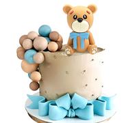 Decorazione Torta Orso Blu Topper per Torta Con Palline Blu E Oro Decorazione