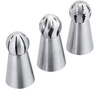 Decorazione Torte Set,3 Pezzi Ugello in Acciaio Inossidabile Decorazione Pasticceria,Riutilizzabili Punte della palla russa, per Torte,Cupcakes,Pasta di Zucchero,Biscotti e Pasticceria