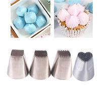 Decorazione Torte Set, FantasyDay 4 Pezzi Ugello in Acciaio Inossidabile Professionale da Pasticceria - Bocchette Decorative Accessori per Torte, Cupcakes, Pasta di Zucchero, Muffin, Dolci, Biscotti
