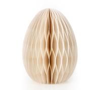Decorazione Uovo di Pasqua: Uovo di Pasqua in Carta, da Tavolo e Composizione Pasquale, da Interno, Beige, Moderna, Figure Honeycomb, Figura Decorativa Primaverile, 15 cm