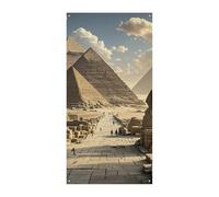 Decorazione verticale per porta con piramidi egiziane, 90 x 180 cm, striscione per feste, cartello di benvenuto stagionale, decorazione verticale da appendere per portico, ingresso, giardino