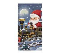 Decorazione verticale per porta del treno di Babbo Natale, 90 x 180 cm, striscione per feste, cartello di benvenuto stagionale, decorazione verticale per portico, ingresso, giardino, decorazione