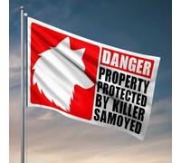 Decorazione vintage Samoiedo Security: The Furry Guardian Flag Man Cabe Decor Deck Decor (60 x 90 cm)