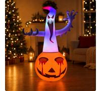 Decorazione Zucca Fantasma con Luce Integrata Leggero per Giardino, Feste