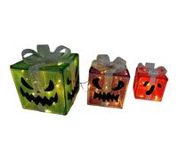 Decorazione zucca led con cornice in ferro per Halloween ingresso cappotto o ver