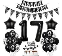 decorazioni 17 anni compleanno ragazza ragazzo neri decorazioni torta 17 anni compleanno ragazza decorazioni festa neri palloncini 17 anni compleanno ragazzo decorazione compleanno 17 anni ragazza