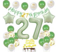 decorazioni 27 anni uomo donna palloncini 27 anni compleanno verde oliva palloncini 27 anni uomo oro cake topper 27 anni compleanno donna decorazione compleanno 27 anni donna verde