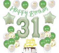 decorazioni 31 anni uomo donna palloncini 31 anni compleanno verde oliva palloncini 31 anni uomo oro cake topper 31 anni compleanno donna decorazione compleanno 31 anni donna verde