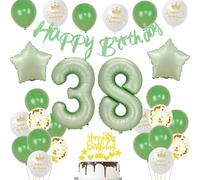 decorazioni 38 anni uomo donna palloncini 38 anni compleanno verde oliva palloncini 38 anni uomo oro cake topper 38 anni compleanno donna decorazione compleanno 38 anni donna verde