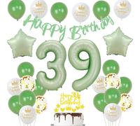decorazioni 39 anni uomo donna palloncini 39 anni compleanno verde oliva palloncini 39 anni uomo oro cake topper 39 anni compleanno donna decorazione compleanno 39 anni donna verde