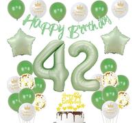 decorazioni 42 anni uomo donna palloncini 42 anni compleanno verde oliva palloncini 42 anni uomo oro cake topper 42 anni compleanno donna decorazione compleanno 42 anni donna verde