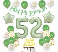 decorazioni 52 anni uomo donna palloncini 52 anni compleanno verde oliva palloncini 52 anni uomo oro cake topper 52 anni compleanno donna decorazione compleanno 52 anni donna verde