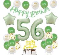 decorazioni 56 anni uomo donna palloncini 56 anni compleanno verde oliva palloncini 56 anni uomo oro cake topper 56 anni compleanno donna decorazione compleanno 56 anni donna verde