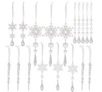 Decorazioni A Fiocchi Di Neve | Pendente In Acrilico 2D Da 18 Pezzi Trasparente | Decorazione Per Albero Di Natale - Per Inverno Neve Meraviglia Casa Ufficio Compleanno Festa Vacanza Classe