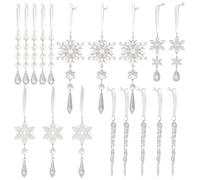 Decorazioni A Fiocchi Di Neve - Pendente In Acrilico 2D Da 18 Pezzi Trasparente | Ornamento Natalizio A Forma Di Di Neve - Per Inverno Meraviglia Casa Ufficio Compleanno Festa Vacanza Classe