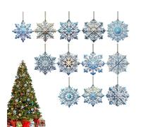 Decorazioni a Fiocco di Neve,24 Pezzi Pendente Blu A Doppia Faccia | Decorazioni Natalizie Bidimensionali a Fiocco di Neve | per Aula Inverno Nevoso Paese delle Meraviglie Compleanno Vacanza Casa