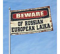 Decorazioni a forma di birra, per la grotta dell'uomo, attenzione alla Russia, bandiera europea Laika, ornamenti da cortile, bandiere per esterni per camera da letto (30 x 45 cm)